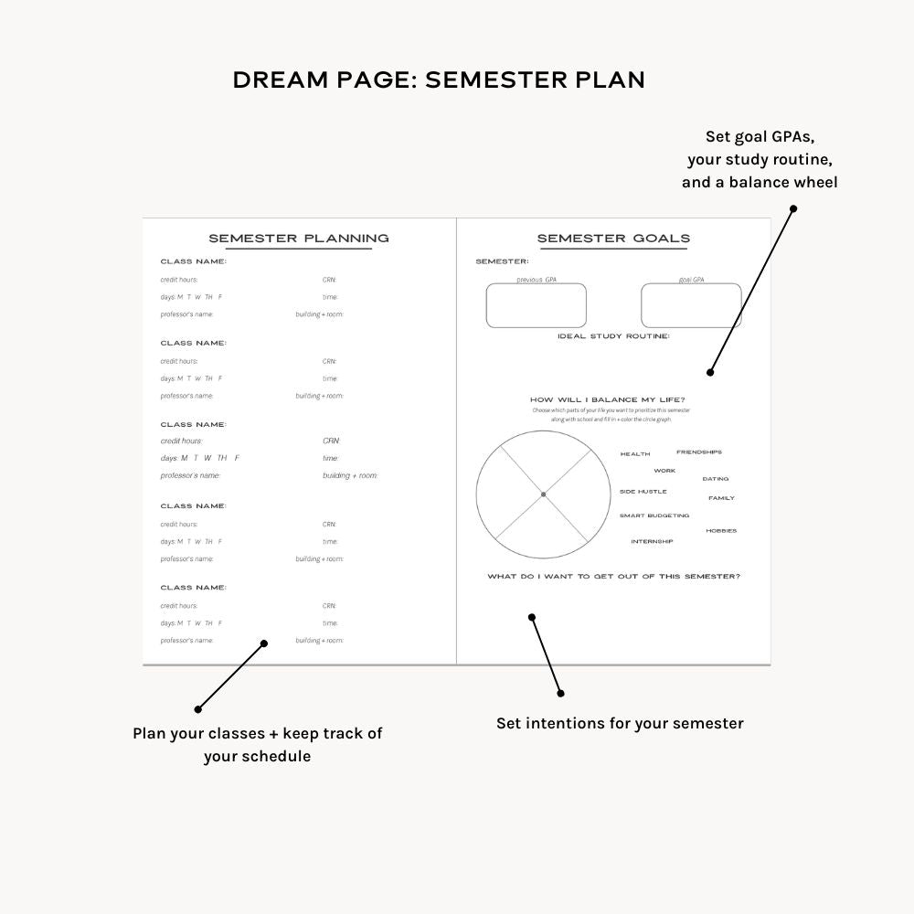 Dream Achieve Student Workbook Planner